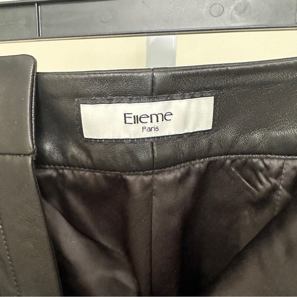 ELLEME PARIS WIDE STRAIGHT LEATHER PANTS Size 34/US 2 - Picture 2 of 4